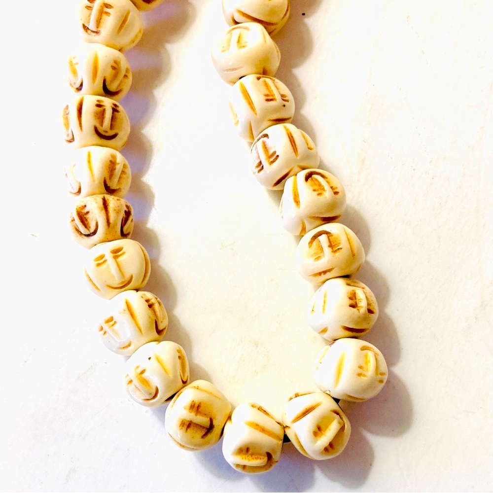 Bone Buddha China Face Beads New With Tag
